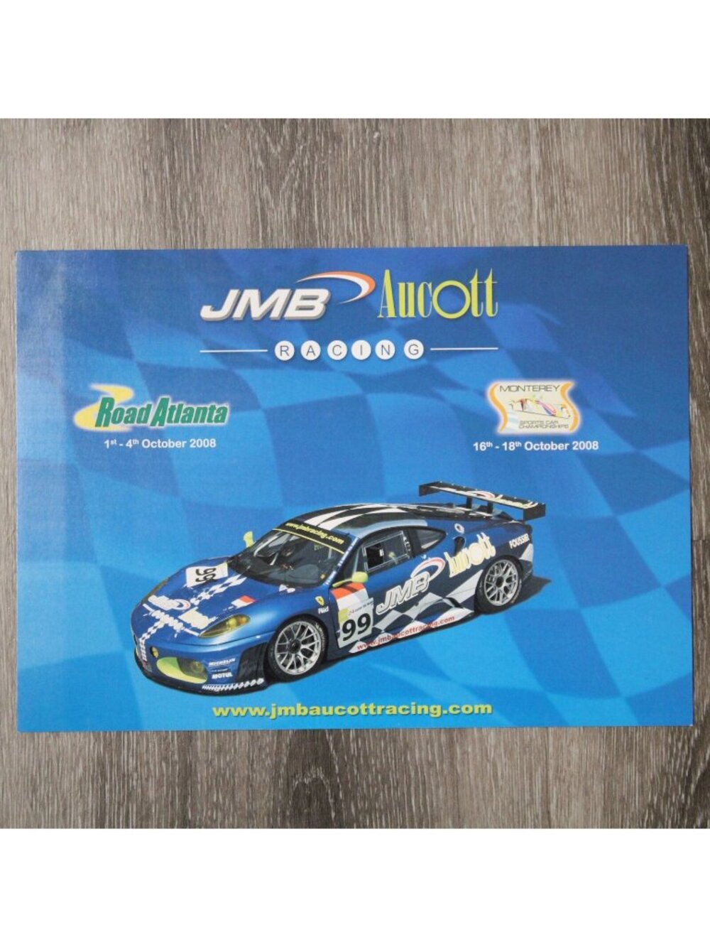 JMB Aucott Racing Ferrari F430 GT2 Team Card '08 Signed Ben Aucott Pierre Kaffer